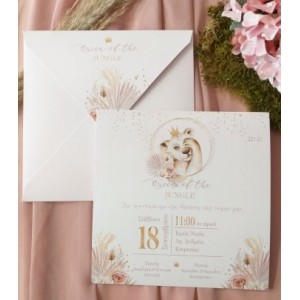 ΠΡΟΣΚΛΗΤΗΡΙΟ ΒΑΠΤΙΣΗΣ ΛΙΟΝΤΑΡΑΚΙ ΡΟΖ